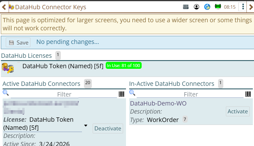 Shows from where to activate a connector
